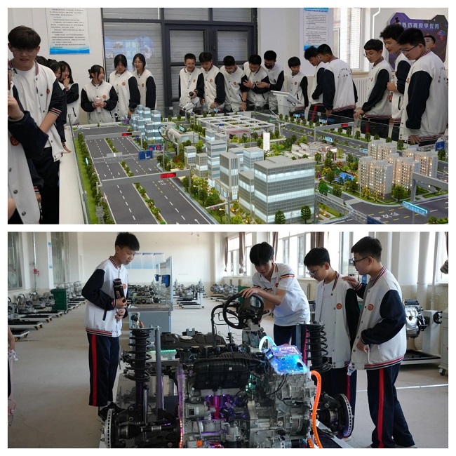 唐山市曹妃甸区新恒实验中学师生到UG环球官方网汽车工程学院实验室开展研学活动